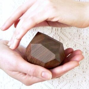 Faceted wooden ring box black walnut finished with oil and wax OOAK Woodstorming
